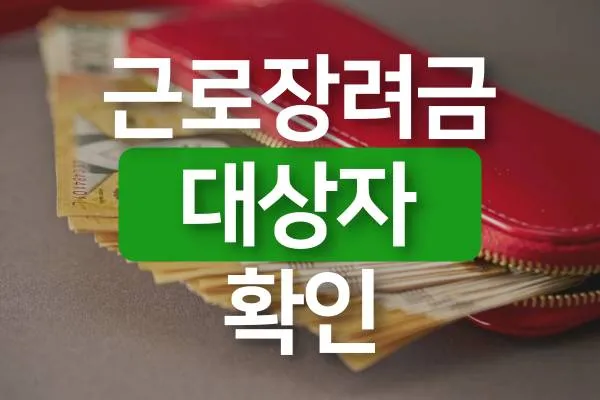 근로 장려금 지급 대상자 확인