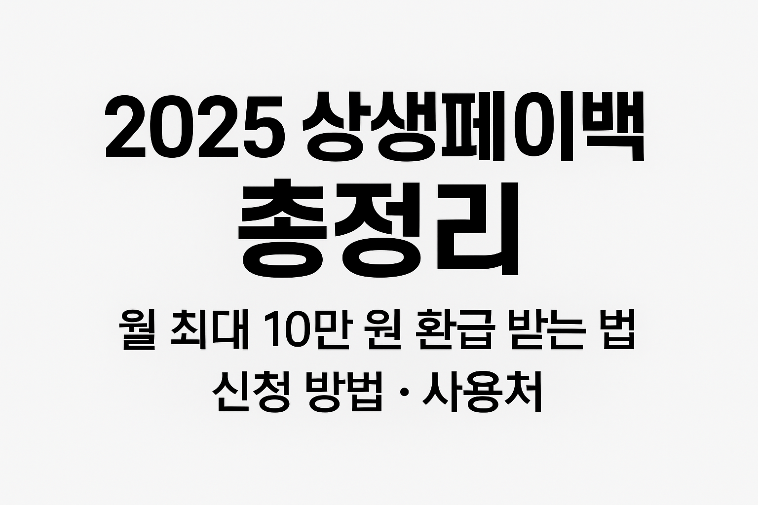 2025 상생페이백 총정리