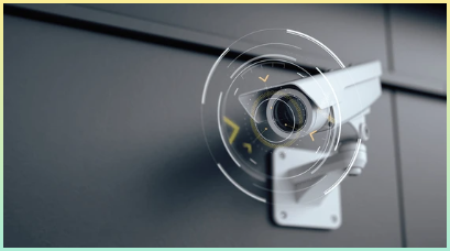 야외 보안 카메라CCTV, 보안, 모니터링 개념3d 렌더링