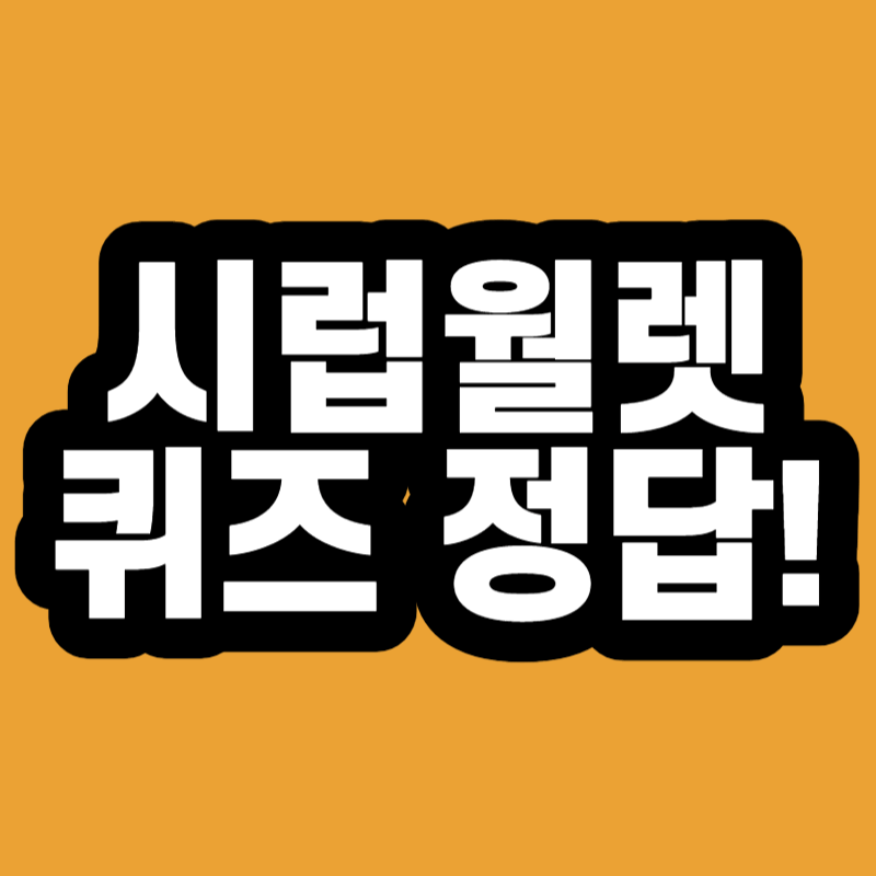 시럽월렛 퀴즈 정답