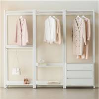 퍼리든 큐브 드레스룸 시스템 행거 2400 1단 + 2단 + 서랍장 방문설치