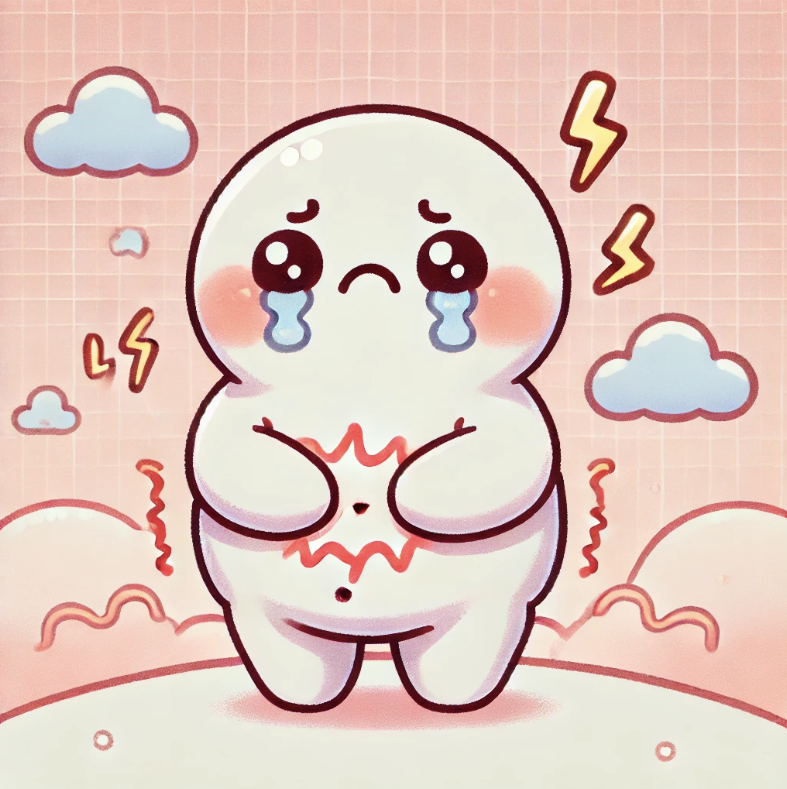 복통을 표현한 사진