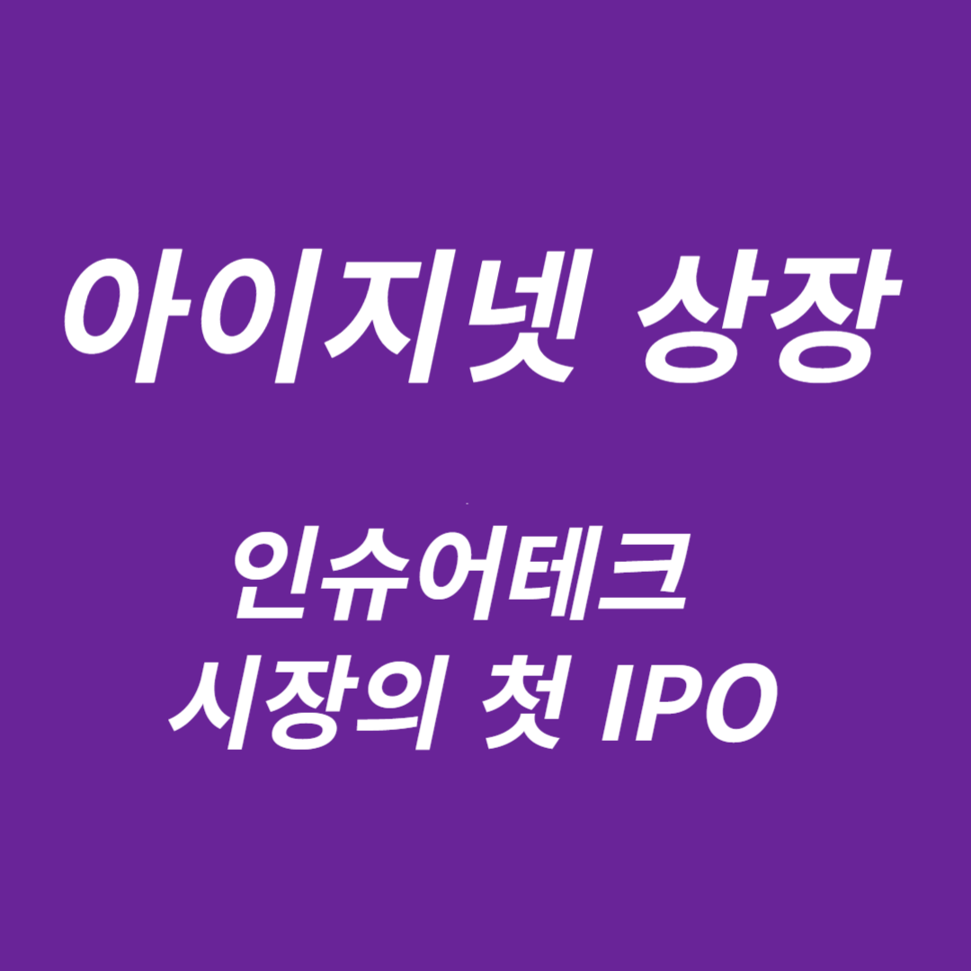 아이지넷 상장 인슈어테크 IPO