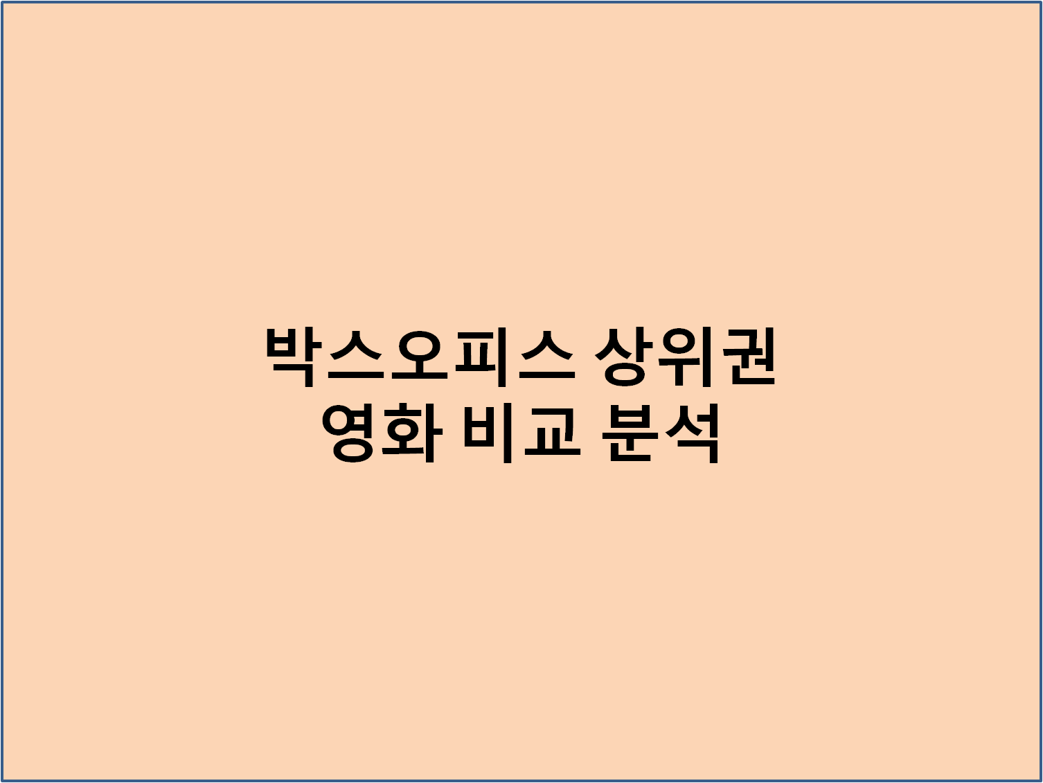박스오피스 상위권 영화 비교 분석