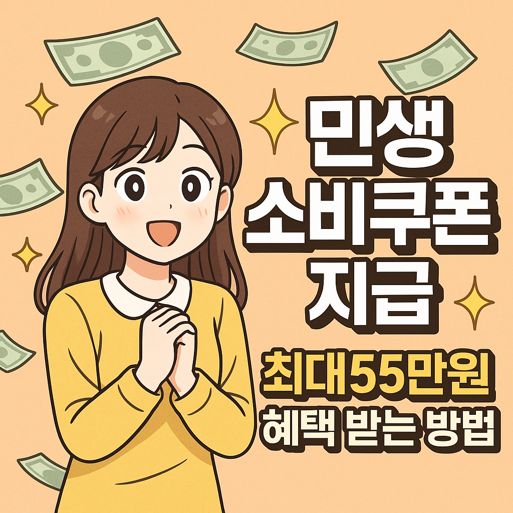 전국민 민생 소비쿠폰 지급, 최대 55만원 혜택 받는 방법
