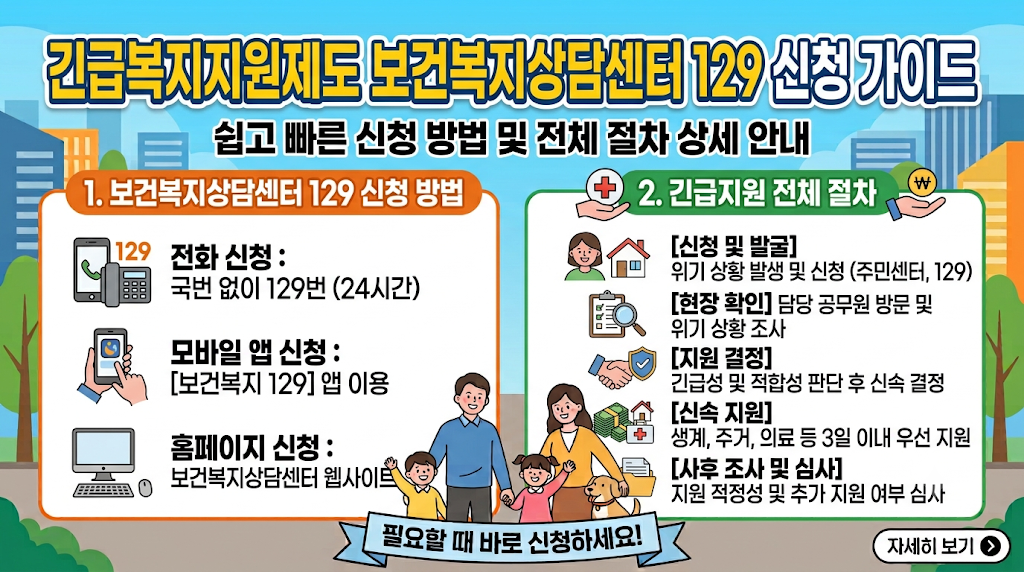긴급복지지원제도 129 신청방법 절차