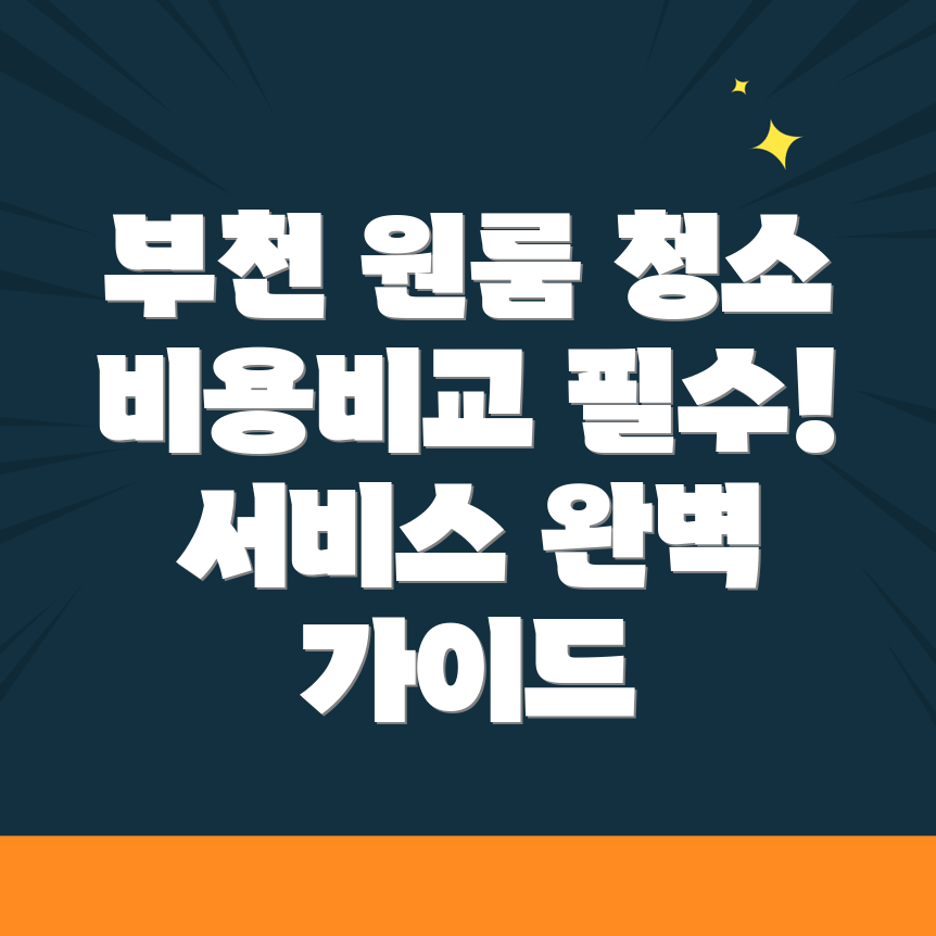 부천시 원룸청소 비용