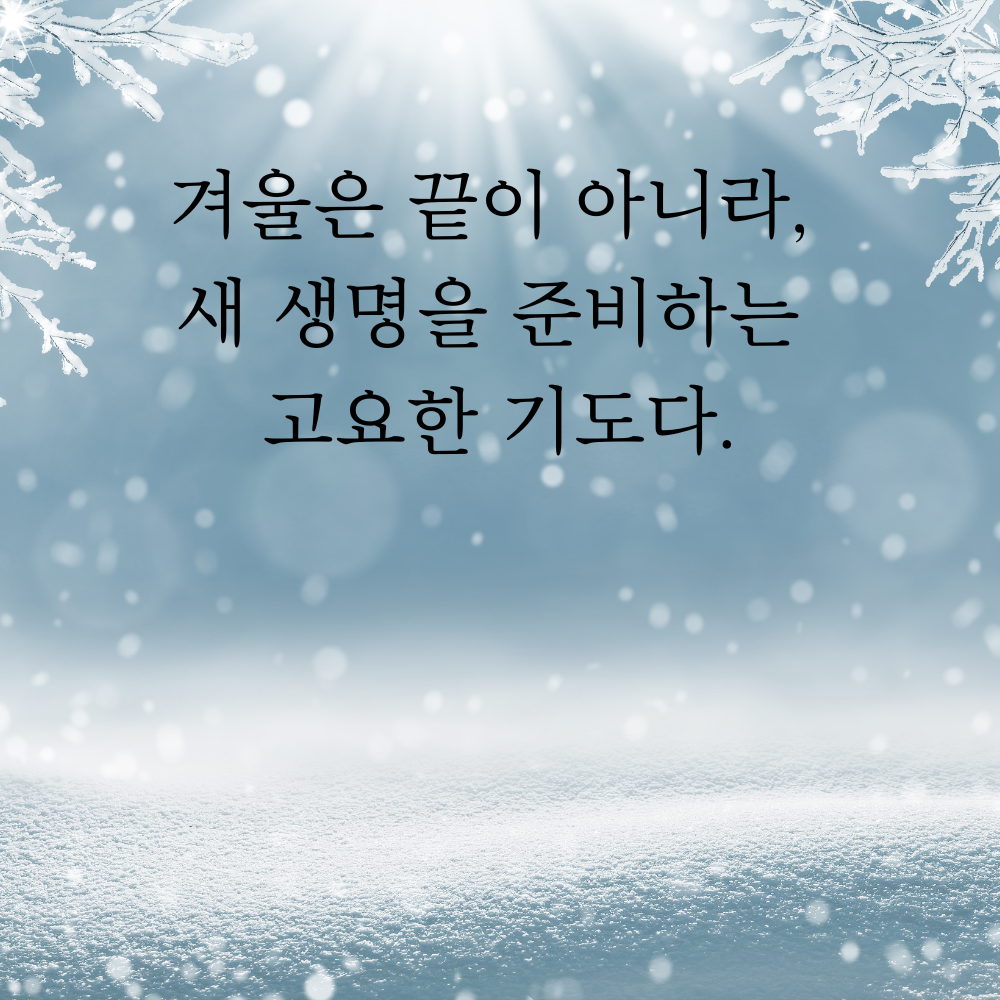 겨울 좋은 글귀 겨울 명언 문구 이미지
