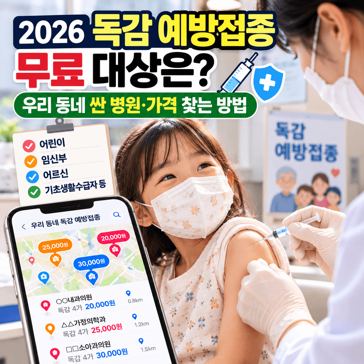 독감예방주사 우리 동네 에서 가장 싼곳 썸네일 이미지