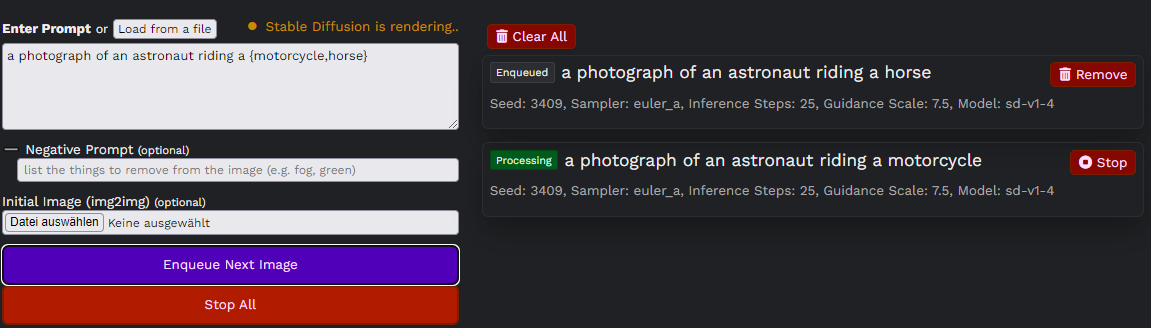 프롬프트에서 중괄호를 사용하여 여러 단어의 효과 실험