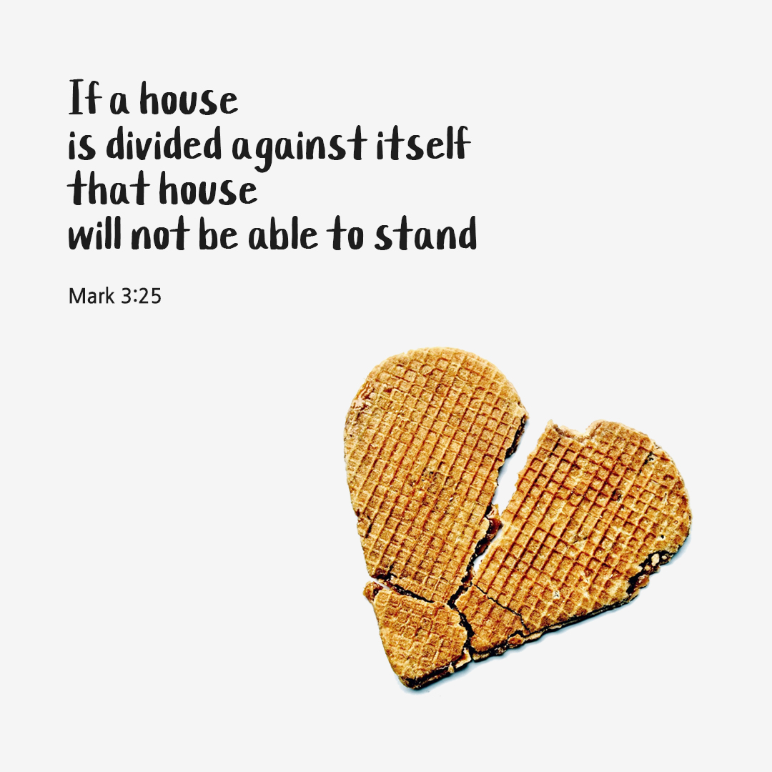 If a house is divided against itself, that house will not be able to stand. (Mark 3:25)
