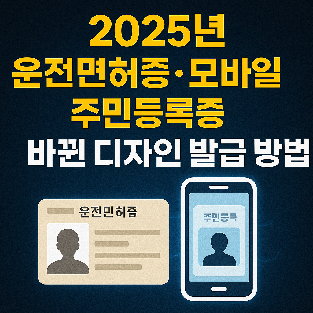 2025년 운전면허증·모바일 주민등록증 바뀐 디자인 발급 방법