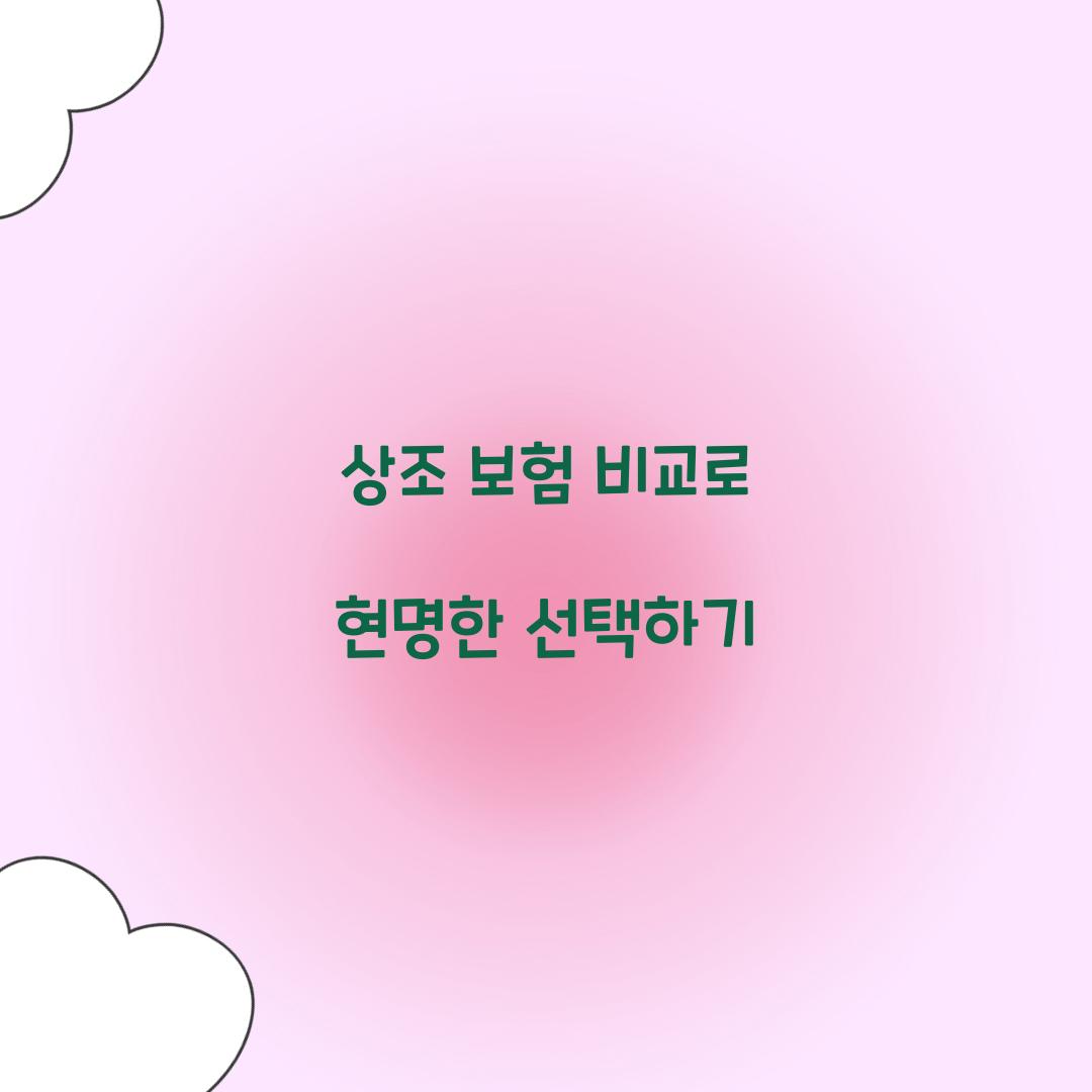 상조 보험 비교