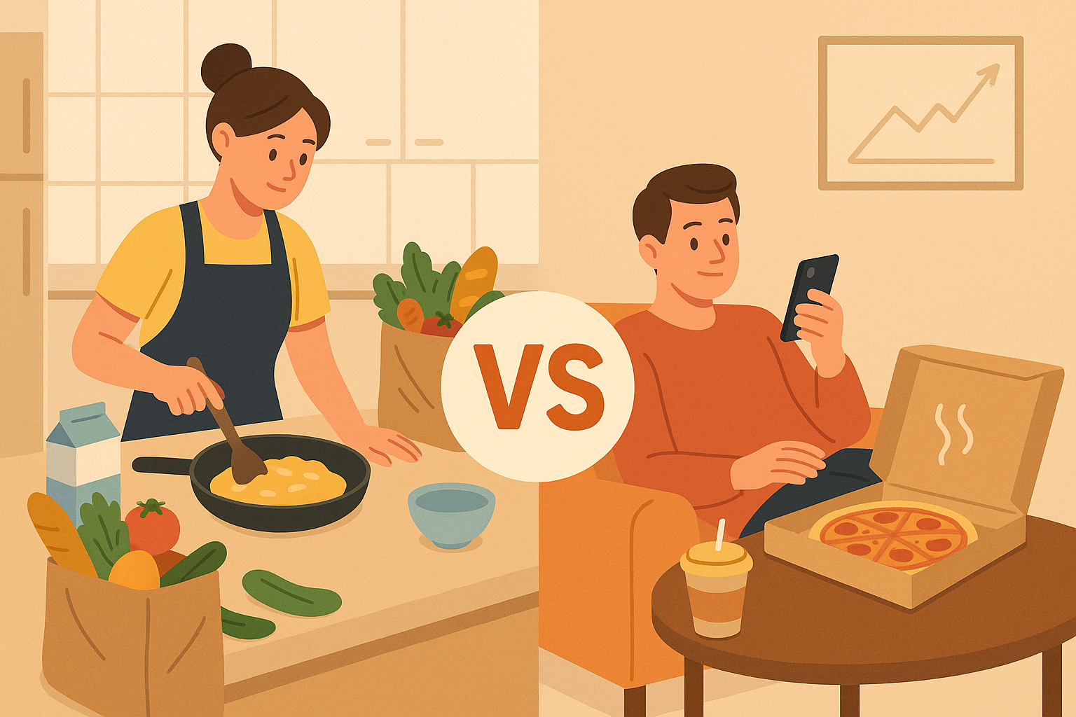 집에서 만들어 먹는 것과 시켜 먹는 것, 경제적으로 뭐가 더 나을까