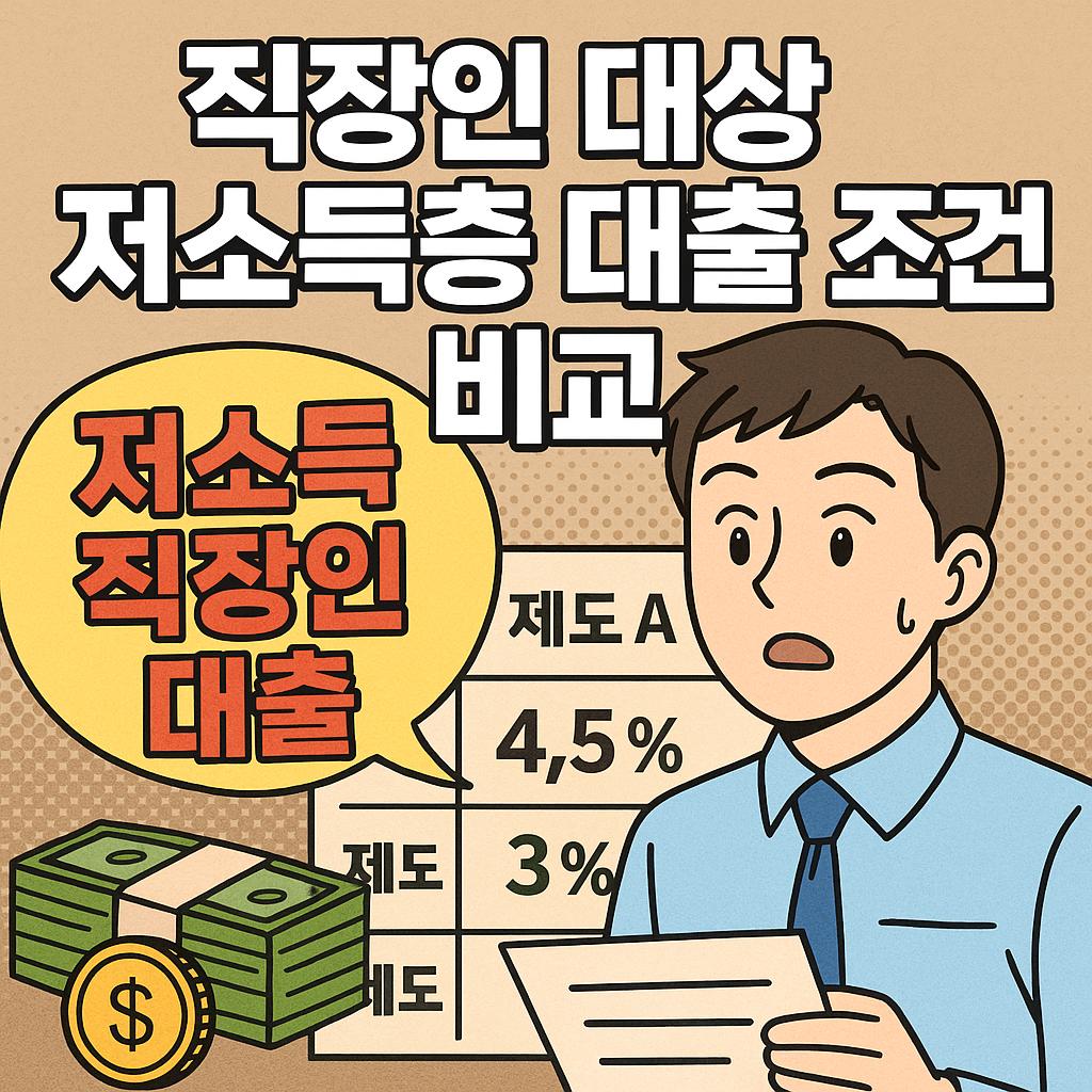 직장인 대상 저소득층 대출 조건 비교