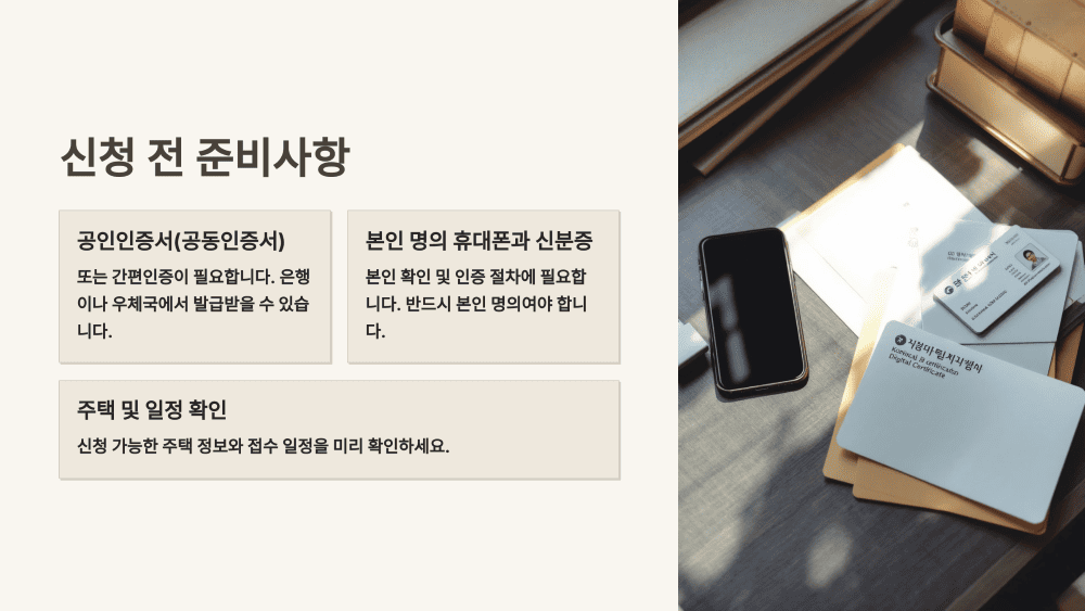 신청 전 준비사항