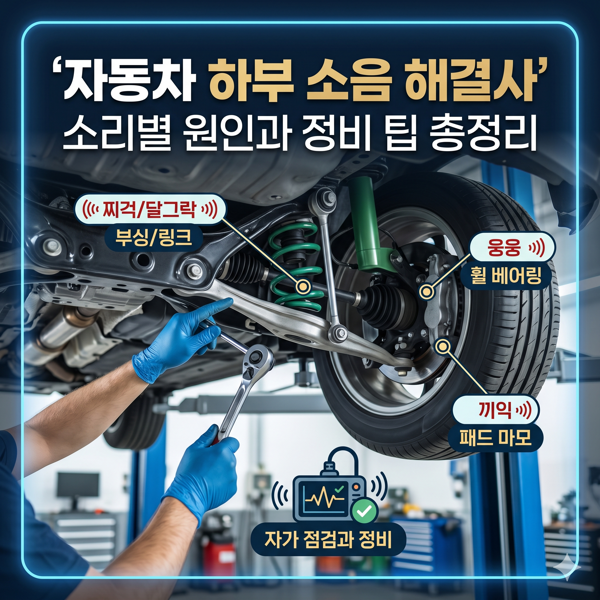 자동차 하부 소음 해결사: 소리별 원인과 정비 팁 총정리