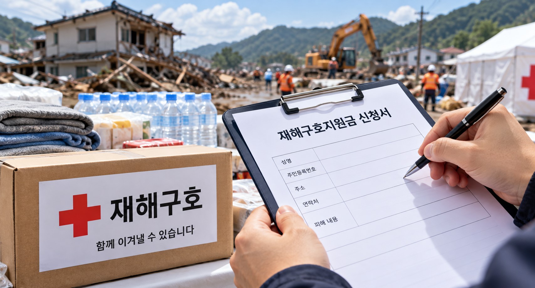 재해구호지원금 신청 요령 이미지