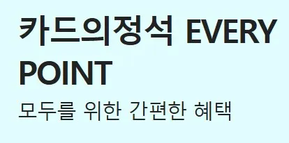카드의정석 에브리 포인트 간단한 설명