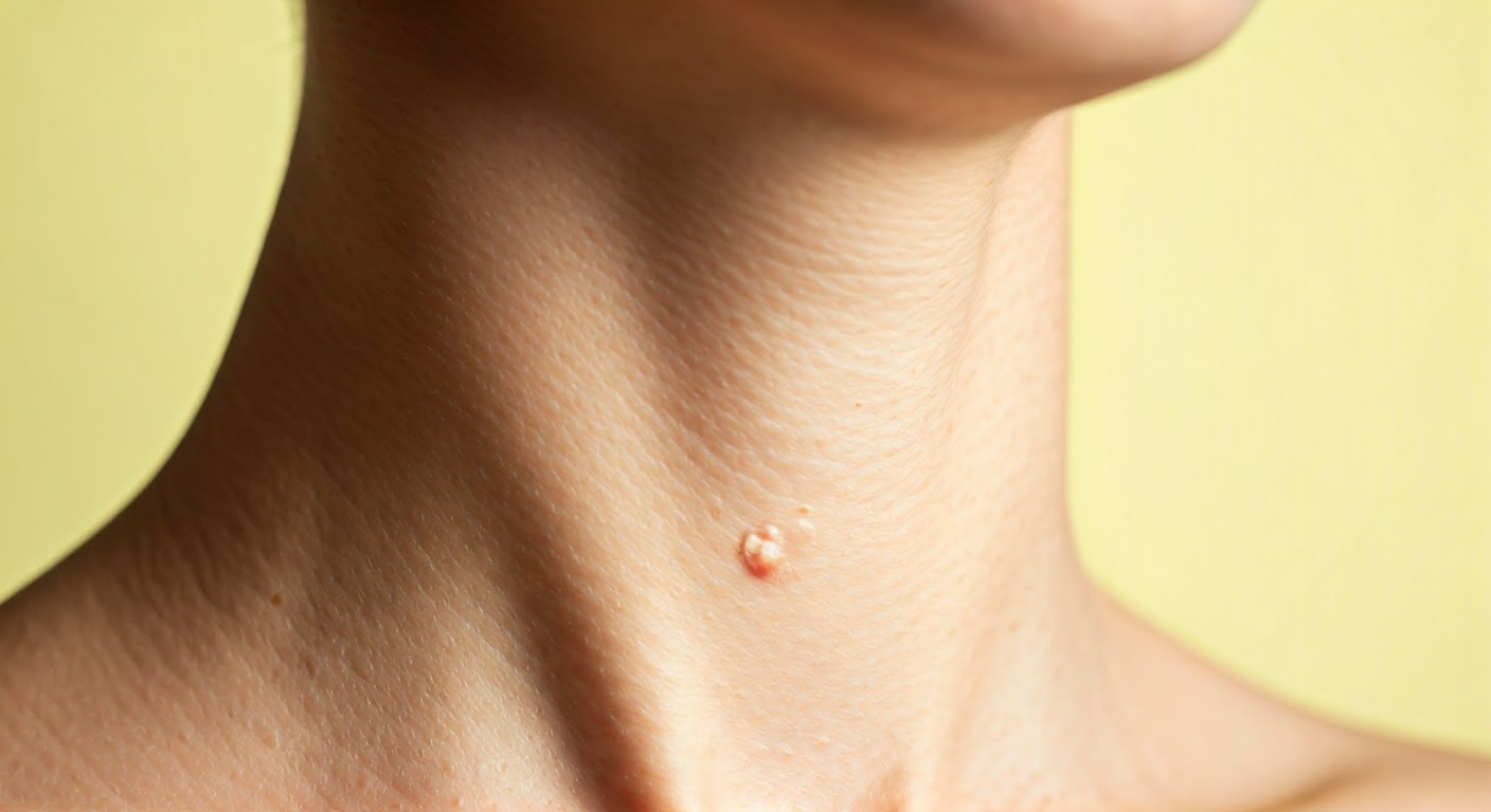 목에 쥐젖이 생긴 이미지