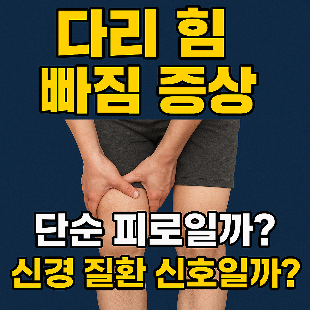 다리 힘 빠짐 증상 단순 피로 일까 신경 질환 신호일까