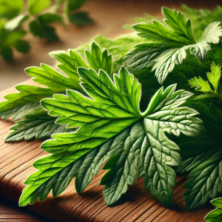 생생한 쑥 잎의 질감이 살아있는 이미지