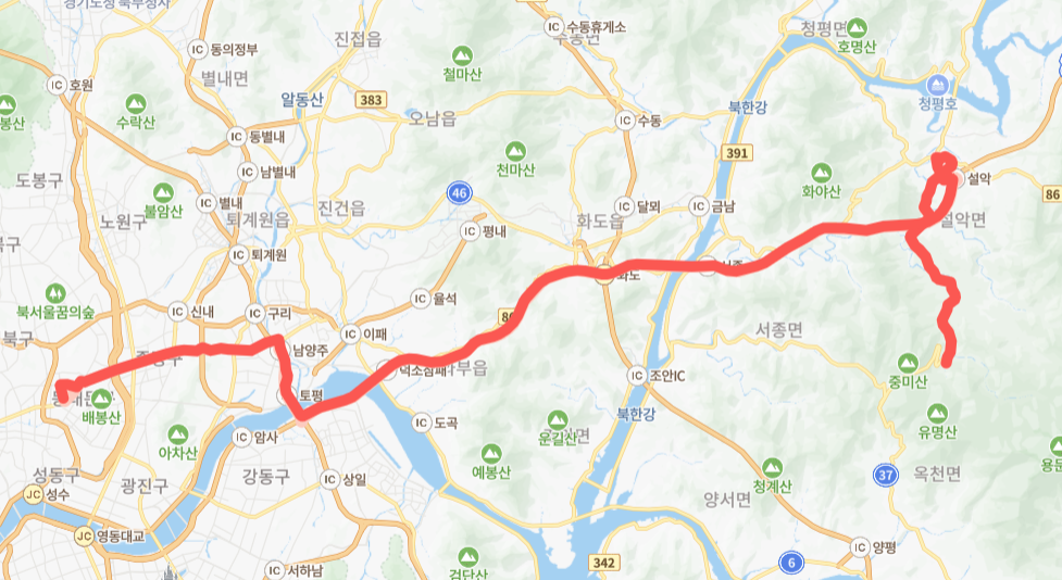 가평-구리-서울-8005번-버스-노선-지도