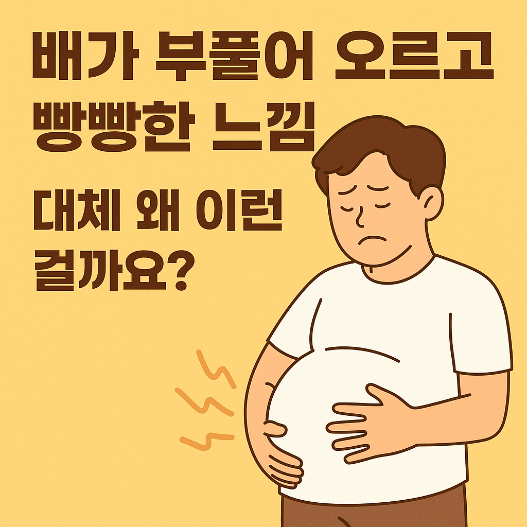 배가 부풀어 오르고 배가 빵빵해요