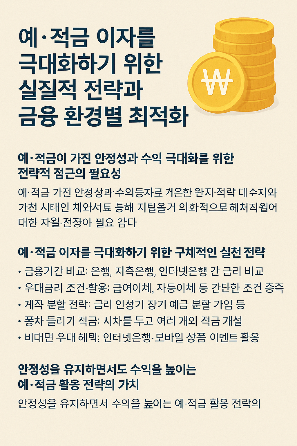 예, 적금 이자 극대화 전략 인포그래픽