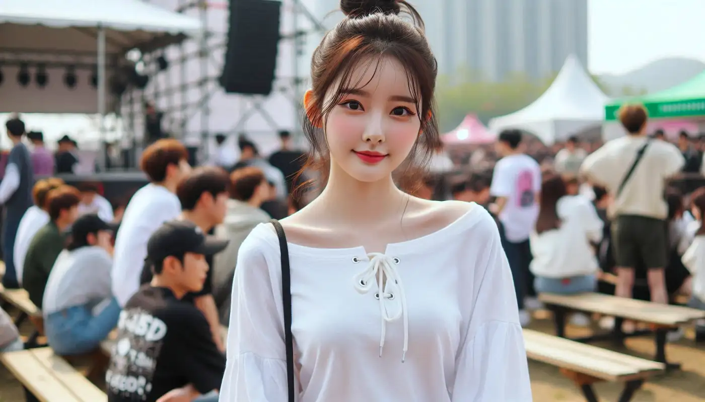 페스티벌-룩을-알아보는-여성의-모습