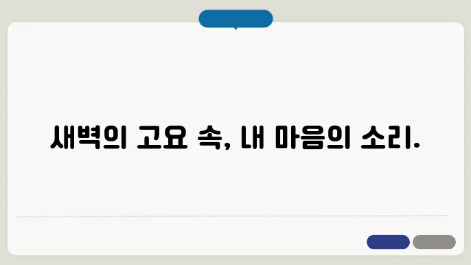 새벽의 고요함을 즐기는 일상