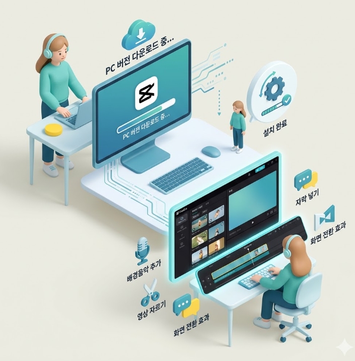 캡컷 PC 버전 다운로드 설치 및 이용방법