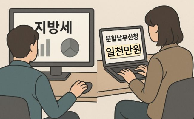 지방세 신고와 분할납부 장면