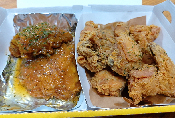 메이플버터갈릭+황금올리브치킨