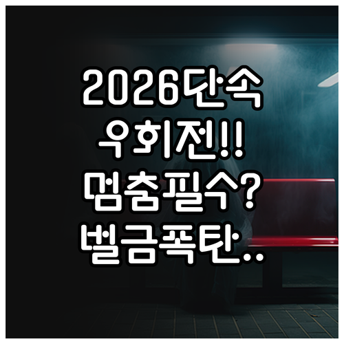 2026년 우회전 집중단속 예고와 전..