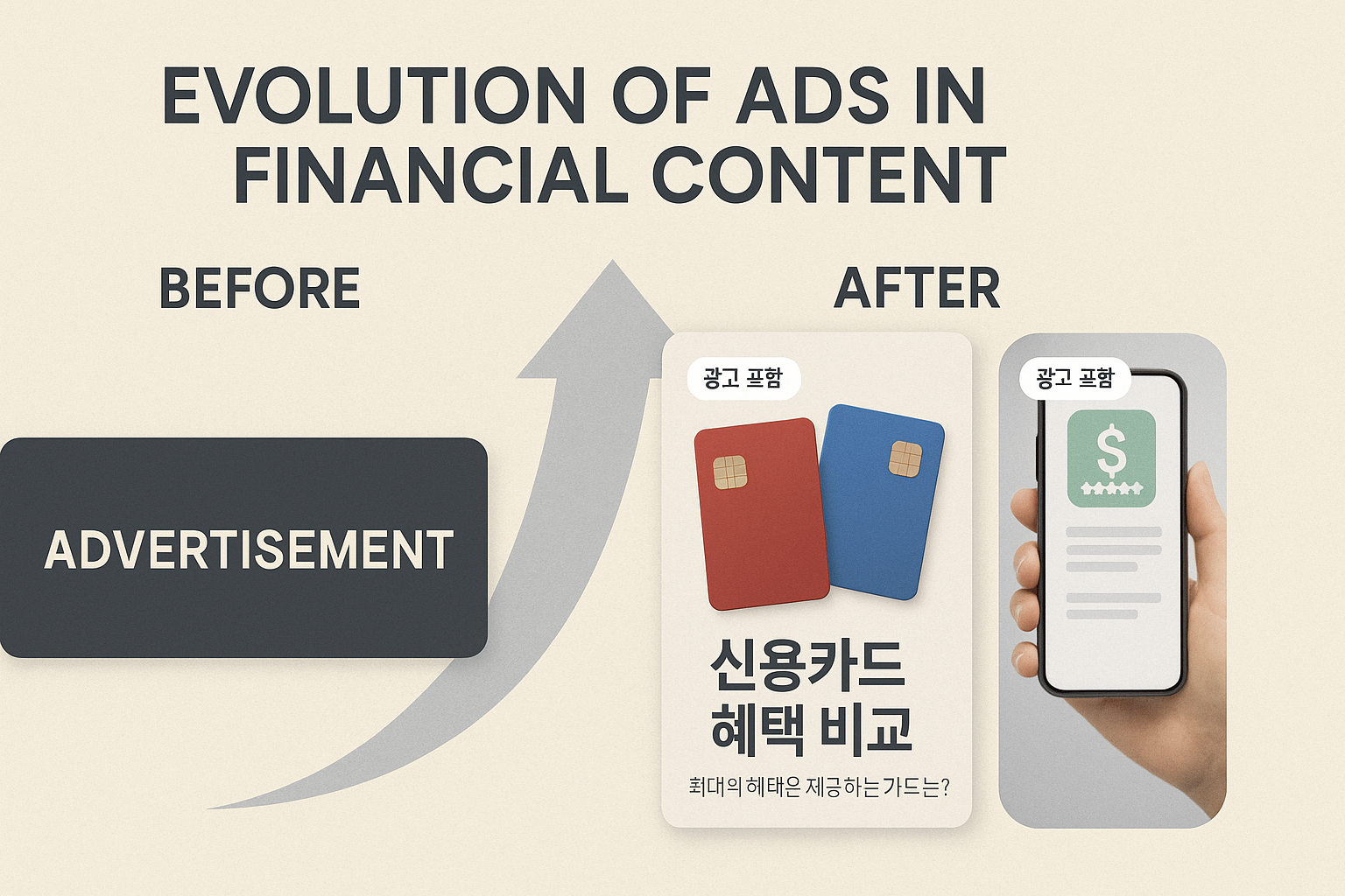 "광고형태의 변화와 상업성 이슈"에 대한 이미지입니다.