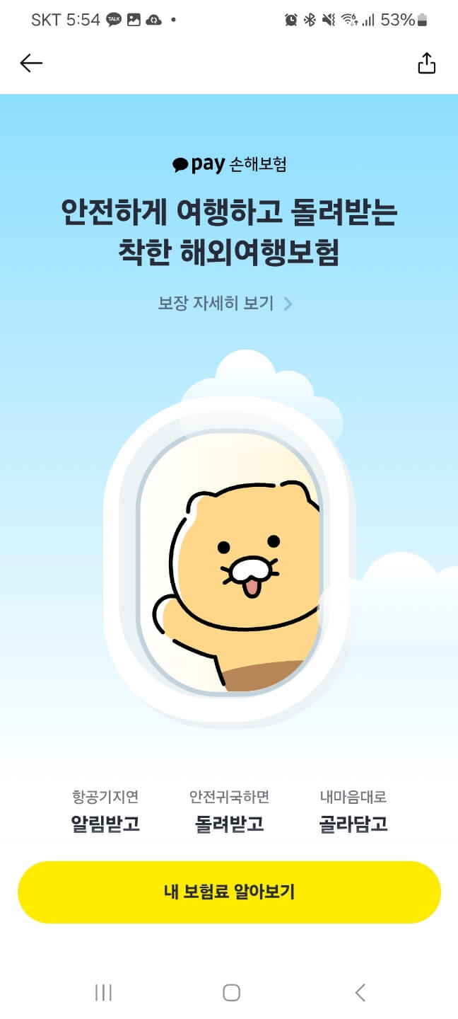 카카오페이해외여행자보험가입5