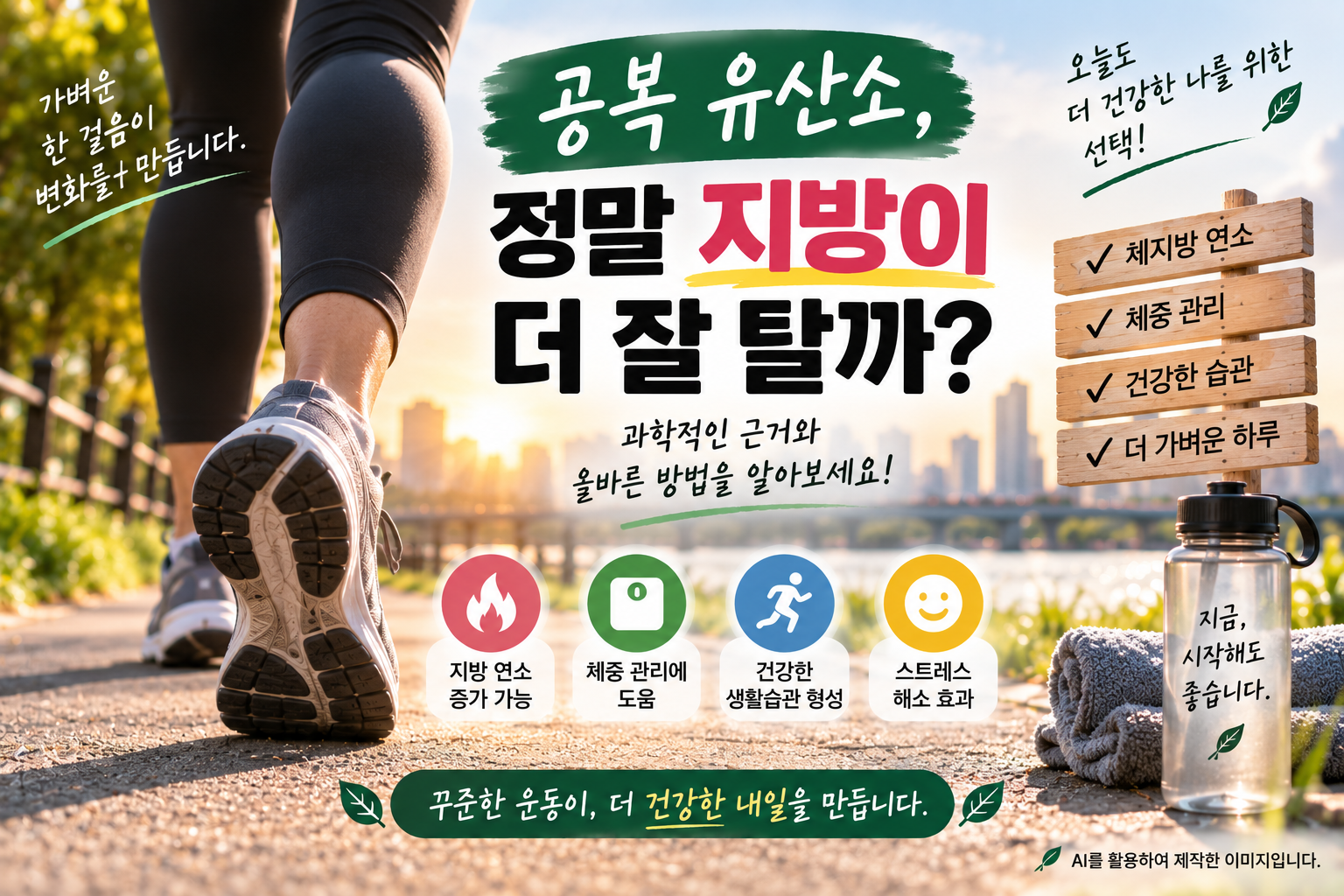 공복 유산소 다이어트 체지방 감소 효과를 설명하는 이미지