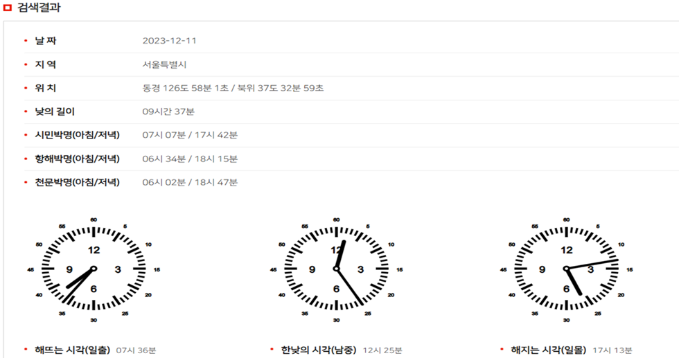일출일몰시각