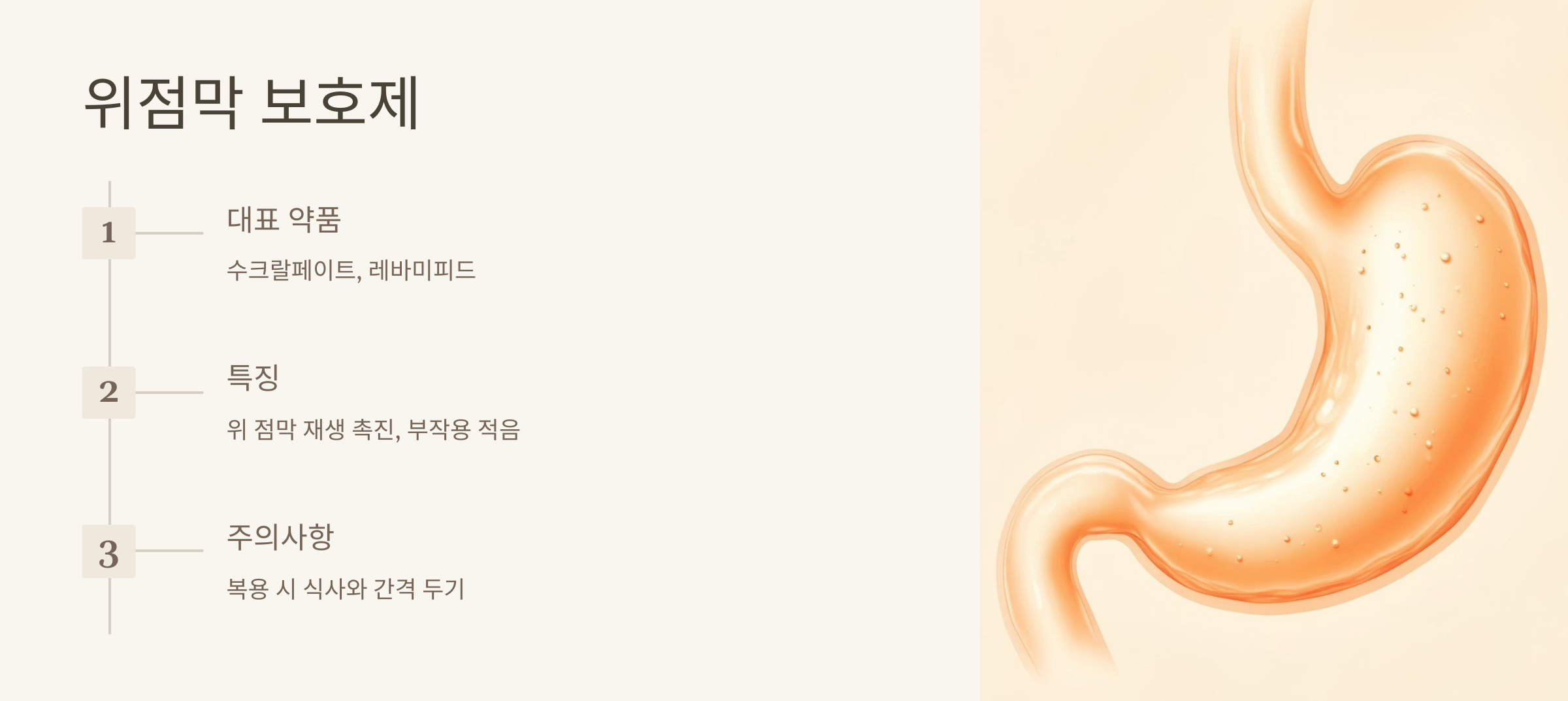 위점막 보호제의 종류와 특징, 주의사항을 담은 이미지