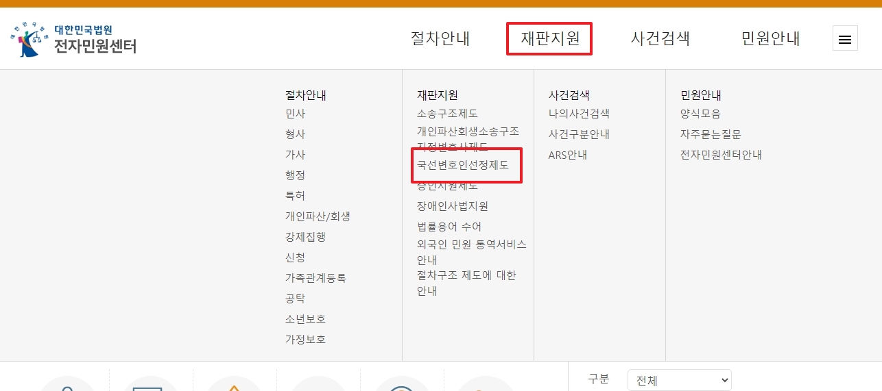 국선변호인 선정 제도에 대한 정의 설명