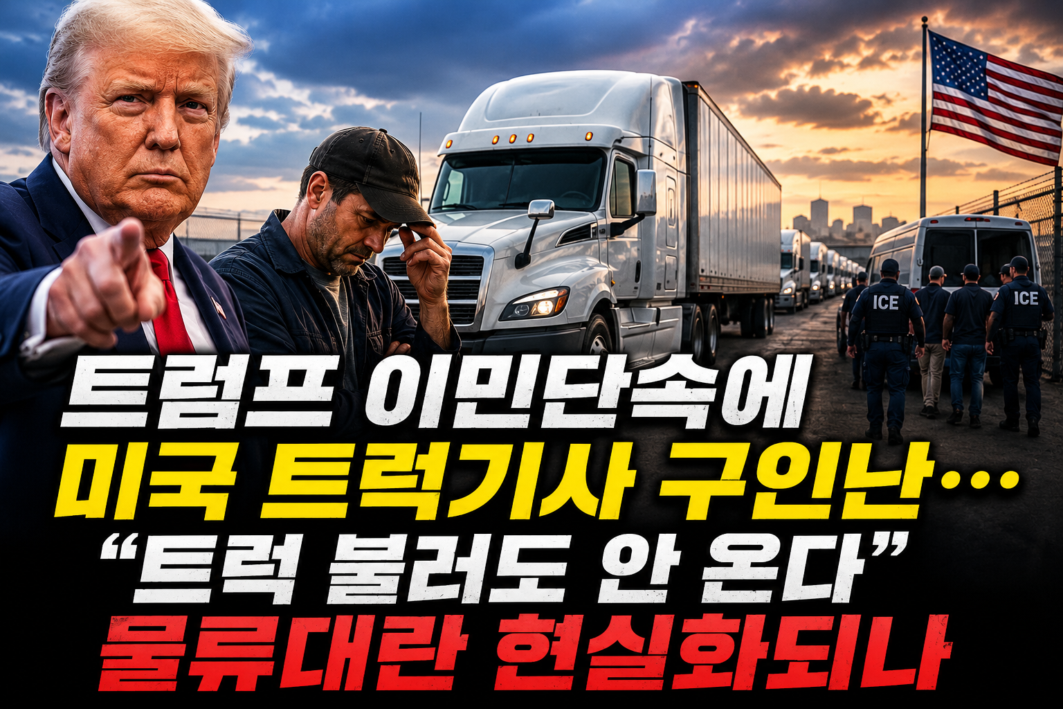 트럼프 이민단속에 미국 트럭기사 구인난&hellip; &ldquo;트럭 불러도 안 온다&rdquo; 물류대란 현실화되나 관련 사진