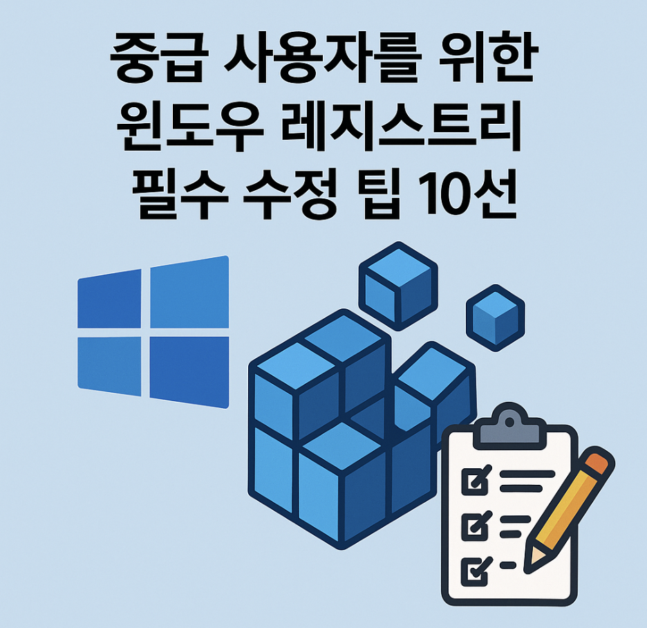 중급 사용자를 위한 윈도우 레지스트리 필수 수정 팁 10선