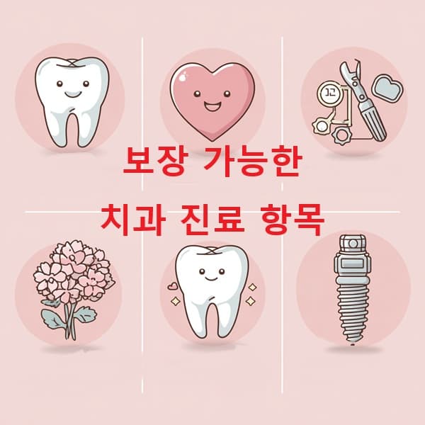 실손보험에서 보장 가능한 치과 항목 인포그래픽
