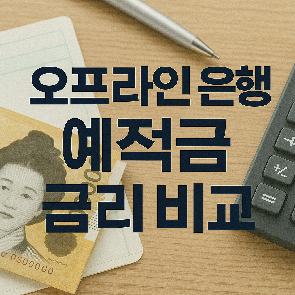 오프라인 은행 예적금 금리 비교