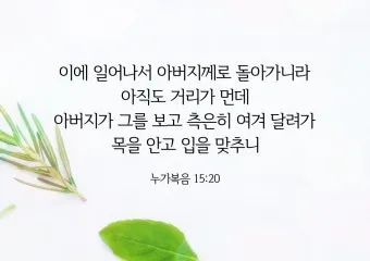 매일성경묵상과 은혜(누가복음 15장 11-32절) 잃었다가 다시 얻은 기쁨_8