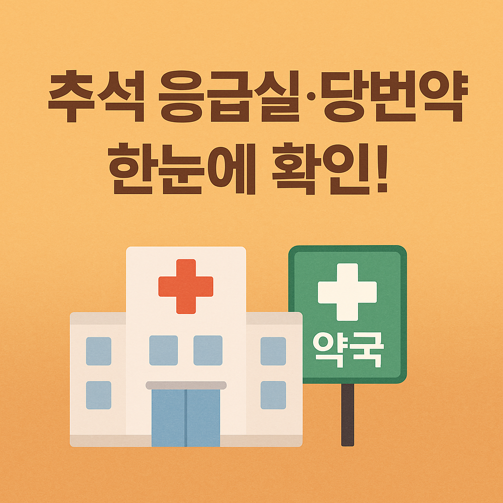 추석 연휴 응급실·당번약국 정보 한눈에|위급할 때 바로 확인