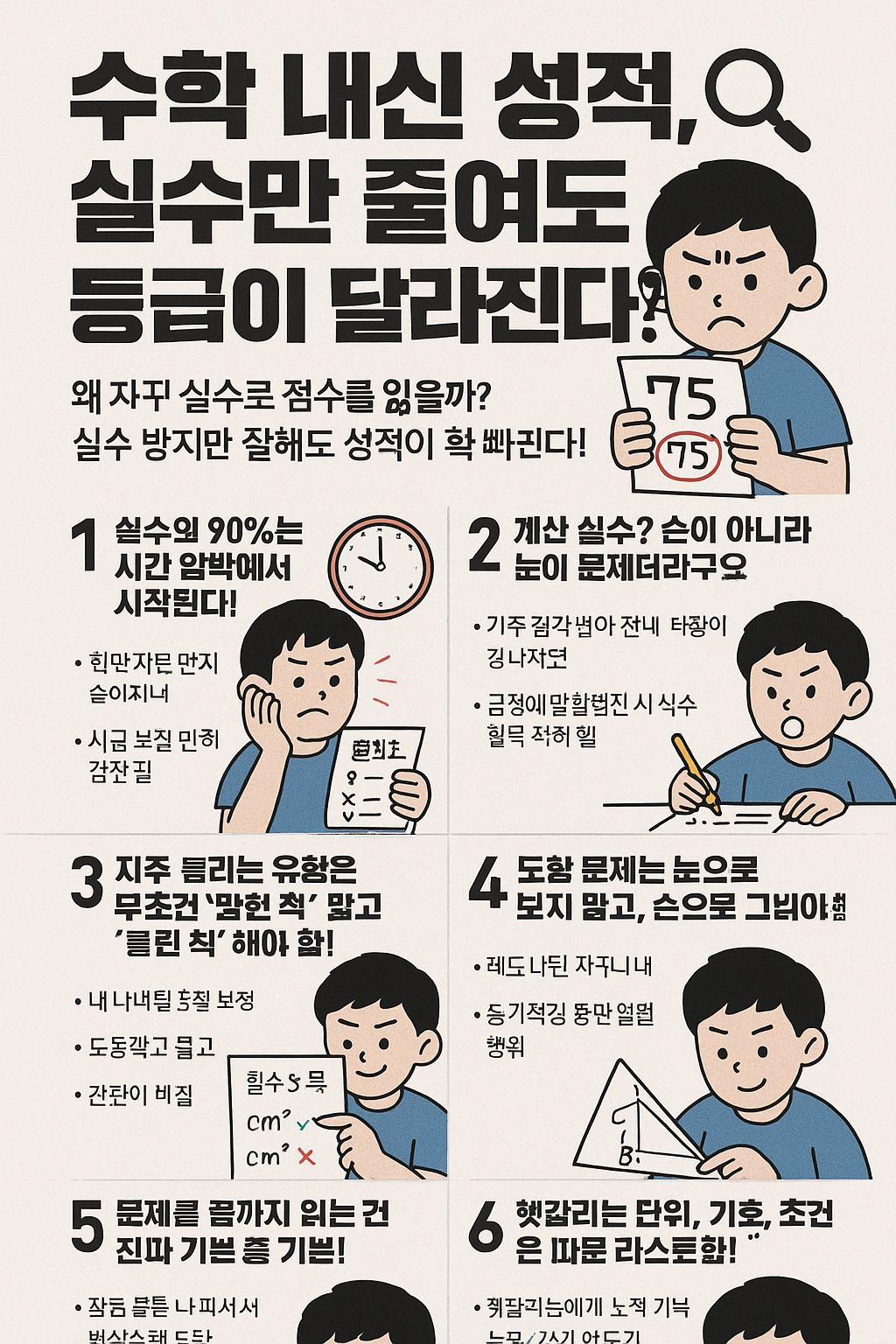 수학 내신 성적, 실수만 줄여도 등급이 달라진다?!
