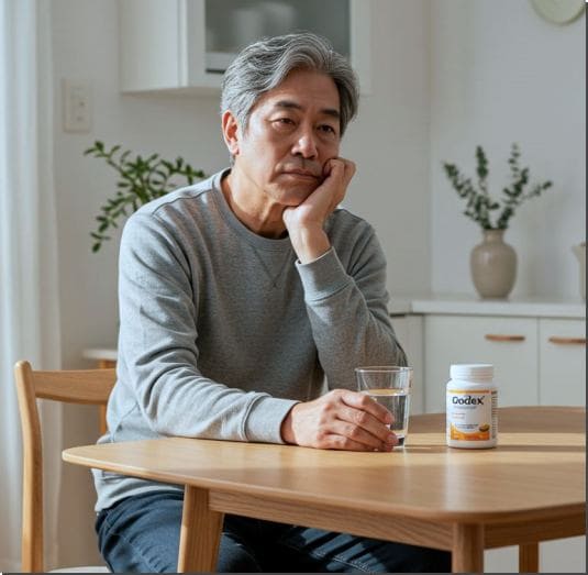 고덱스 효능 간 기능 개선, 고덱스 복용하는 남성 사진
