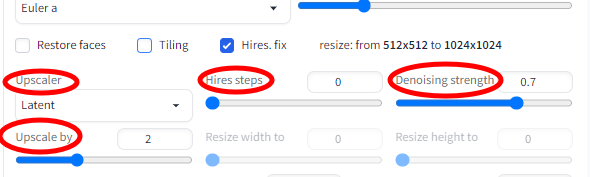 Stable Diffusion - 고해상도 보정 메뉴